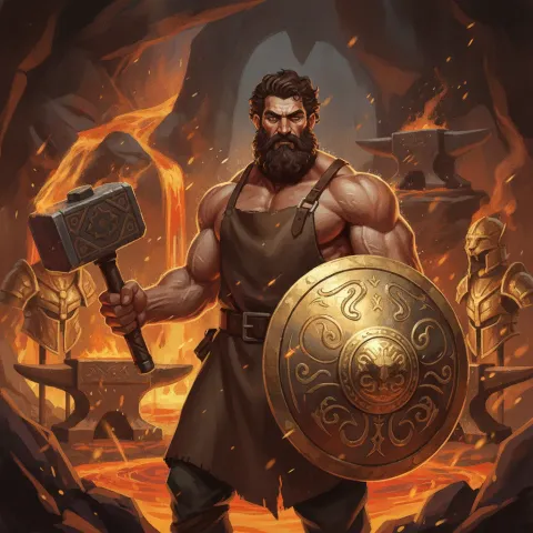 Hephaestus — Greek card