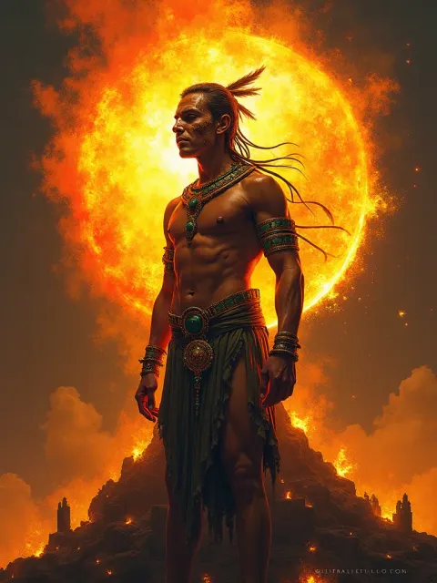 Nanahuatzin — Aztec card