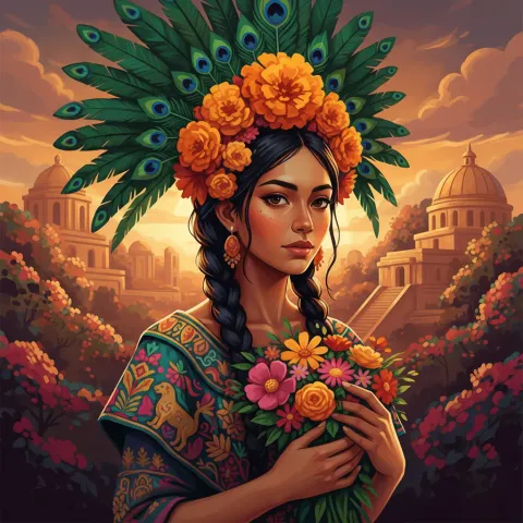 Xochiquetzal — Aztec card